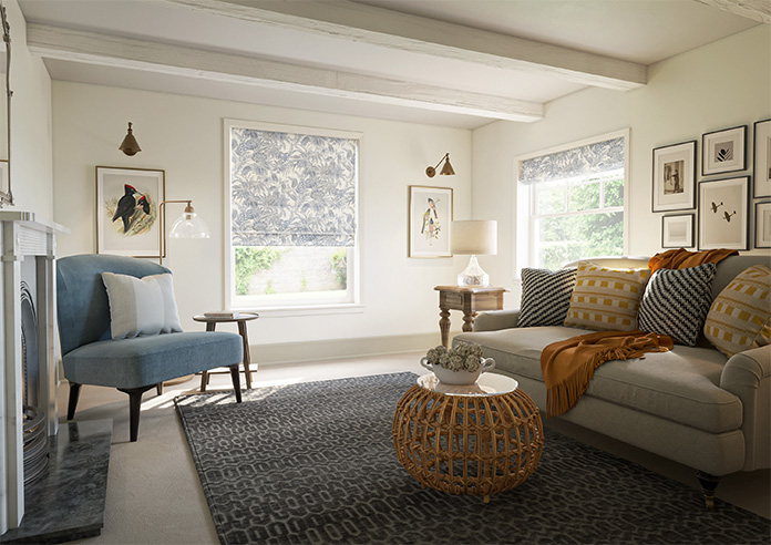 Maui, Indigo - Motorised Roman Blind - Image 6